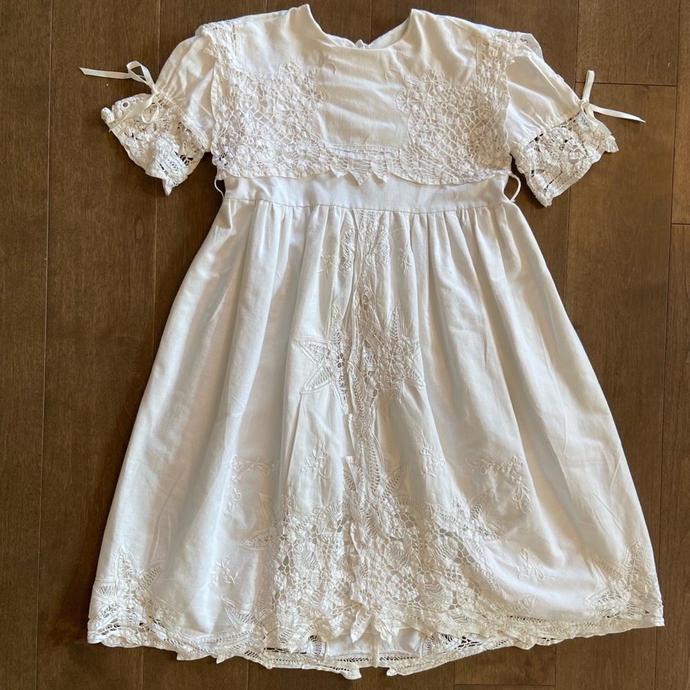 Heirloom Cotton Lace First Communion Flower Girl Junior Bridesmaid Dress